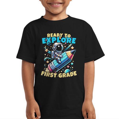 Ready To Explore 1st Grade Kids Astronaut Back To School Graphic Kid T-Shirt - Savourry
