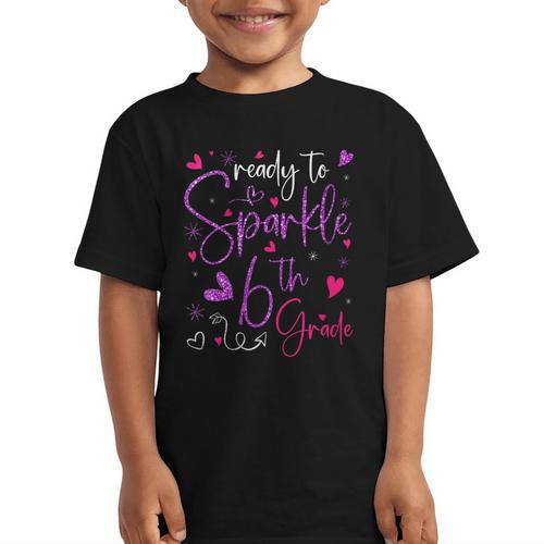 Ready To Sparkle 6th Grade Back To School For Girls Graphic Kid T-Shirt - Savourry