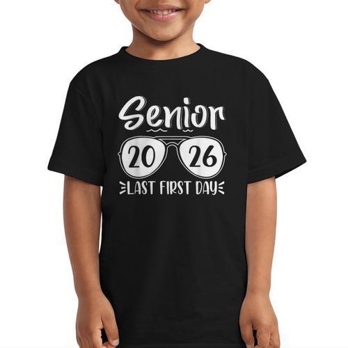 Retro Sunglasses Senior 2026 Last First Day Back To School Graphic Kid T-Shirt - Savourry