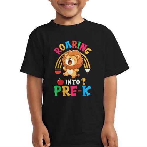 Roaring Into Pre-Kindergarten Lion Pre K Back To School Graphic Kid T-Shirt - Savourry