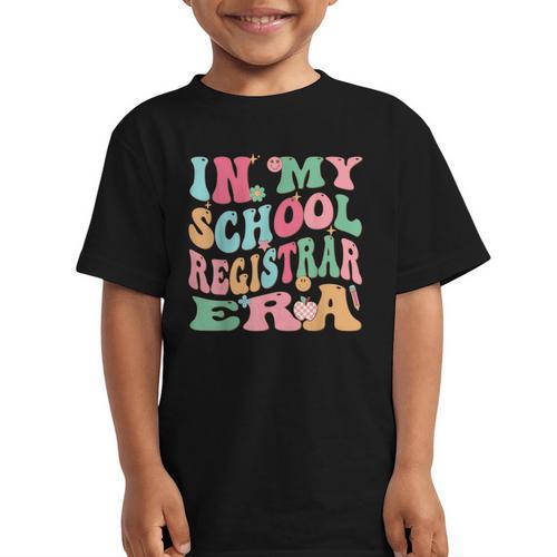 In My School Registrar Era Retro Back To School Graphic Kid T-Shirt - Savourry