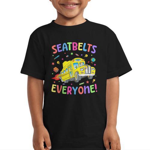 Seatbelt School Bus Driver Everyone Back To School Graphic Kid T-Shirt - Savourry