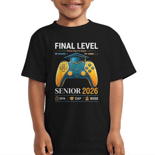 Senior Class Of 2026 Back To School Gamer Boys Senior 2026 Graphic Kid T-Shirt - Savourry