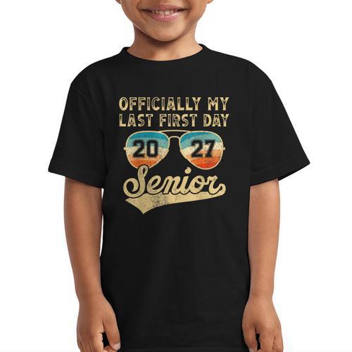 Senior Class Of 2027 Back To School Last First Day Of School Graphic Kid T-Shirt - Savourry