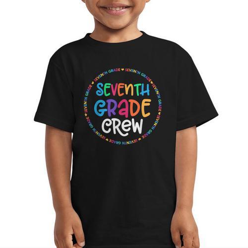 Seventh Grade Crew Back To School Matching Tee For 7th Grade Graphic Kid T-Shirt - Savourry
