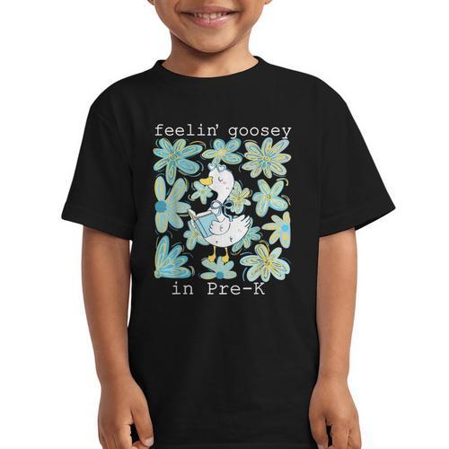 Silly Goose Back To School Feelin’ Goosey Pre-K Graphic Kid T-Shirt - Savourry