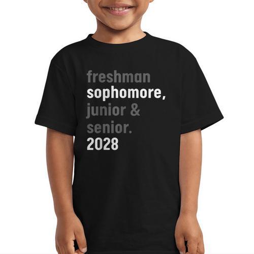 Sophomore Class Of 2028 Shirt Back To School High School Tee Graphic Kid T-Shirt - Savourry