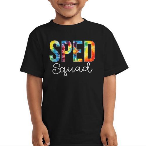 Sped Squad For Work Tie Dye Back To School Appreciation Day Graphic Kid T-Shirt - Savourry