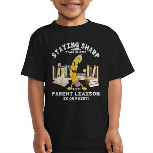 Stay Sharp Parent Liaison Back To School Pencil Graphic Kid T-Shirt - Savourry