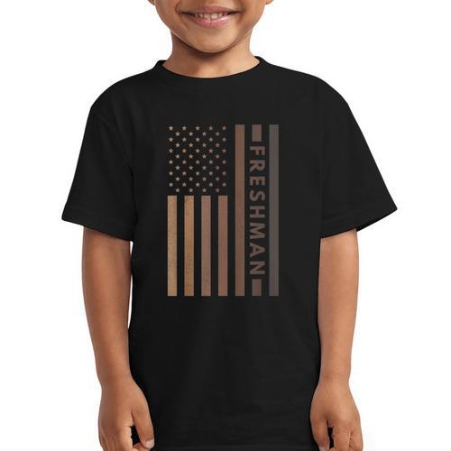 USA Flag Freshman 9th Ninth Grade Back To School Juneteenth Graphic Kid T-Shirt - Savourry
