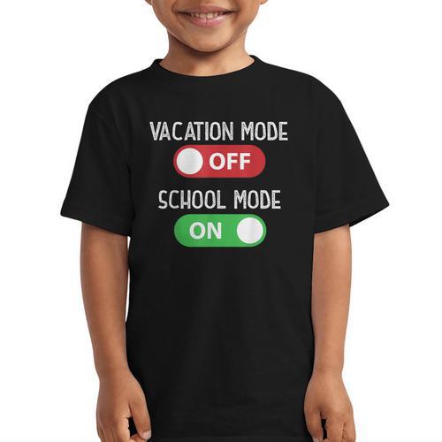 Vacation Mode Off School Mode On Back To School Switch Graphic Kid T-Shirt - Savourry