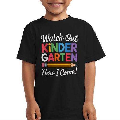 Watch Out Kindergarten Here I Come Back To School Kids Graphic Kid T-Shirt - Savourry