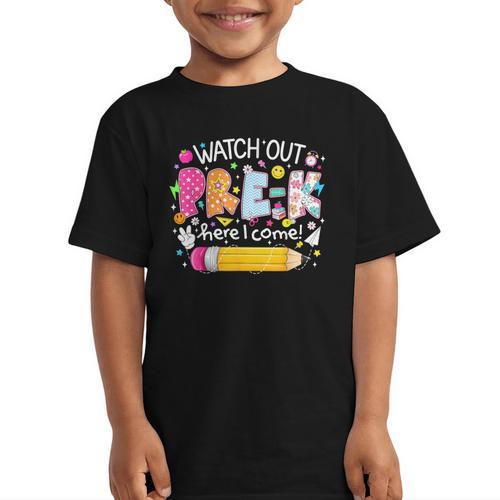 Watch Out Pre-K Here I Come Back To School Boy Girl Kids Graphic Kid T-Shirt - Savourry
