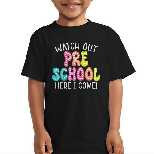 Watch Out Preschool Here I Come Back To School Graphic Kid T-Shirt - Savourry