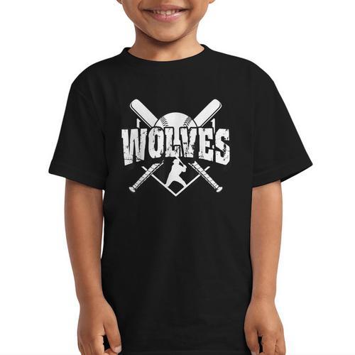 Wolves Baseball Back To School Spirit Graphic Kid T-Shirt - Savourry