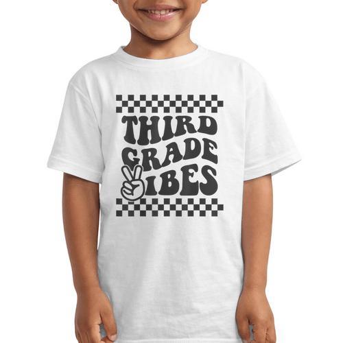 1st Day Of 3rd Grade Vibes Retro Girls Back To School Boys Graphic Kid T-Shirt - Savourry