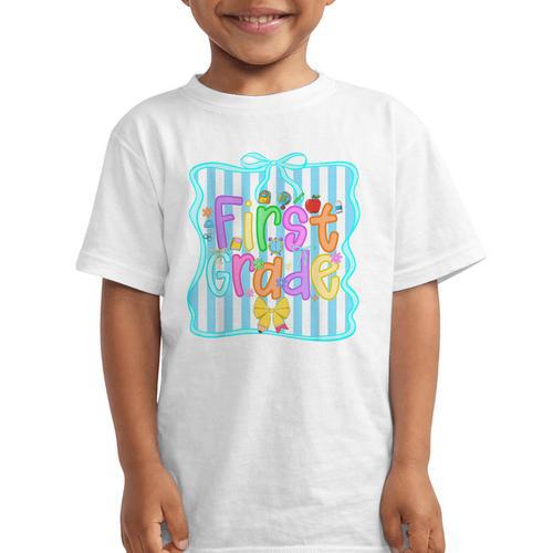 Back To School First Grade For Teen Girls Bow 1st Grade Kids Graphic Kid T-Shirt - Savourry