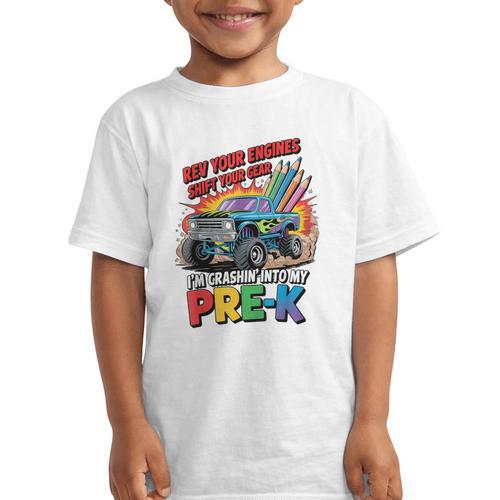 Back To School Pre-K Preschool Monster Truck First Day Boys Graphic Kid T-Shirt - Savourry