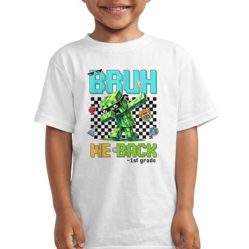 Bruh We Back 1st Grade Back To School Gamer Dabbing Boy Kids Graphic Kid T-Shirt - Savourry