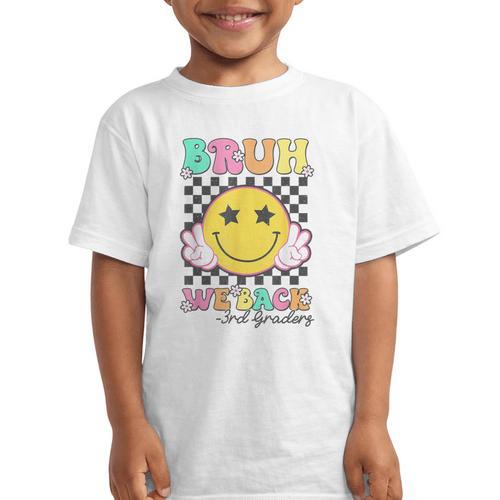 Bruh We Back 3rd Grade Girl Cute Back To School Third Grade Graphic Kid T-Shirt - Savourry