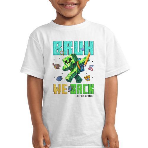 Bruh We Back 5th Grade Back To School Gamer Dabbing Boy Kids Graphic Kid T-Shirt - Savourry