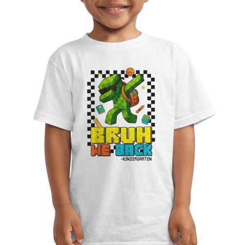 Bruh We Back Kindergarten Back To School Gamer Dabbing Boy Graphic Kid T-Shirt - Savourry