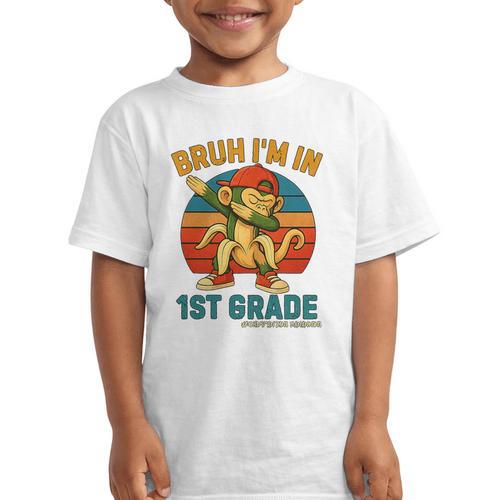 Bruh I’m In 1st Grade Italian Brainrot Meme Back To School Premium Tri-Blend Graphic Kid T-Shirt - Savourry