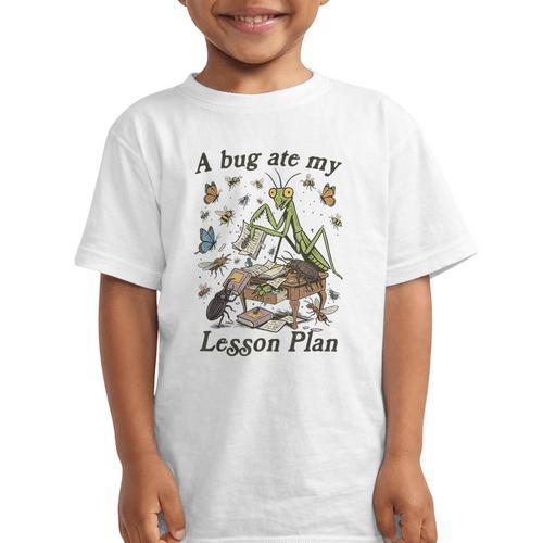 Bug Lover Insect Back To School A Bug Ate My Lesson Plan Graphic Kid T-Shirt - Savourry
