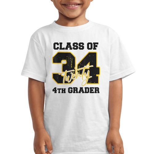 Class Of 2034 4th Grader Elementary School Back To School Graphic Kid T-Shirt - Savourry
