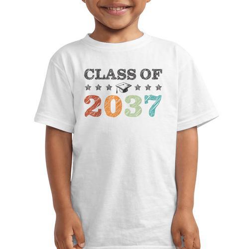 Class Of 2037 Grow With Me Back To School Graduation Graphic Kid T-Shirt - Savourry