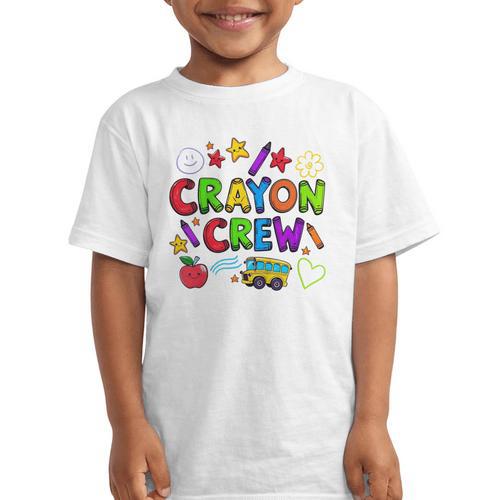 Crayon Crew Cute Back To School Graphic Kid T-Shirt - Savourry