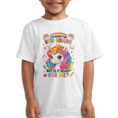 Crush Fifth Grade Girls Back To School Unicorn First Day Graphic Kid T-Shirt - Savourry