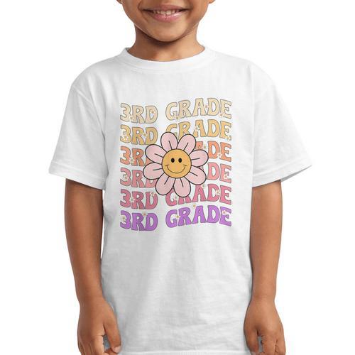 Groovy 3rd Grade Back To School Retro Groovy Third Grade Graphic Kid T-Shirt - Savourry