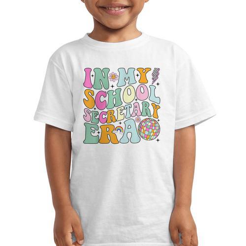 Groovy In My School Secretary Era Back To School Graphic Kid T-Shirt - Savourry