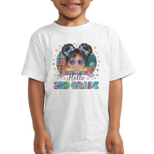 Hello 3rd Grade Girl Back To School Kids Boys Girls Graphic Kid T-Shirt - Savourry