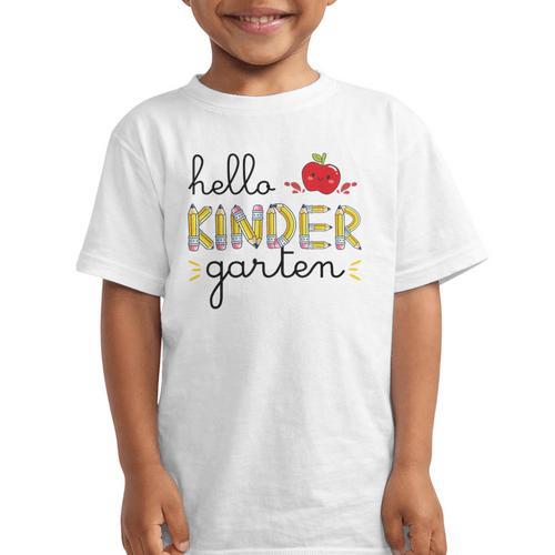 Hello Kindergarten Back To School Cute First Day Kids School Graphic Kid T-Shirt - Savourry