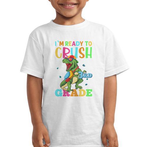 I'm Ready To Crush 3rd Grade Dinosaur Back To School Graphic Kid T-Shirt - Savourry