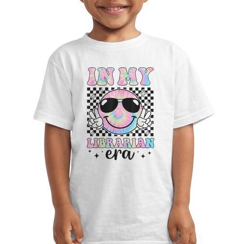 In My Librarian Era Groovy Tie Dye Back To School Graphic Kid T-Shirt - Savourry