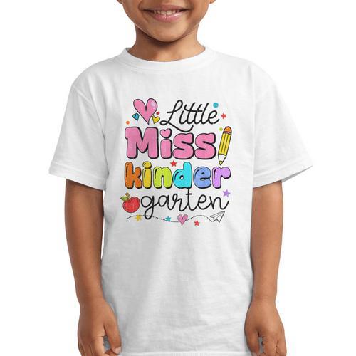 Little Miss Kindergarten Back To School Cute Kinder Girls Graphic Kid T-Shirt - Savourry