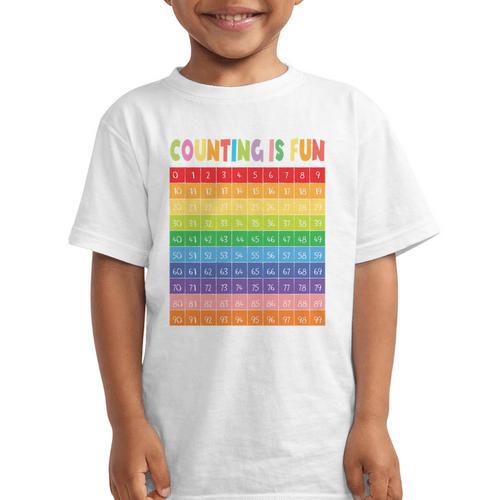 Numbers Learning Cute Numbers 0-100 Back To School Counting Graphic Kid T-Shirt - Savourry