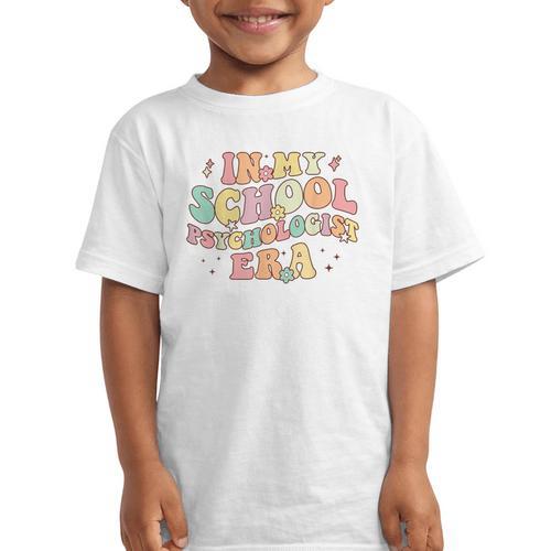 In My School Psychologist Era Retro Back To School Counselor Graphic Kid T-Shirt - Savourry
