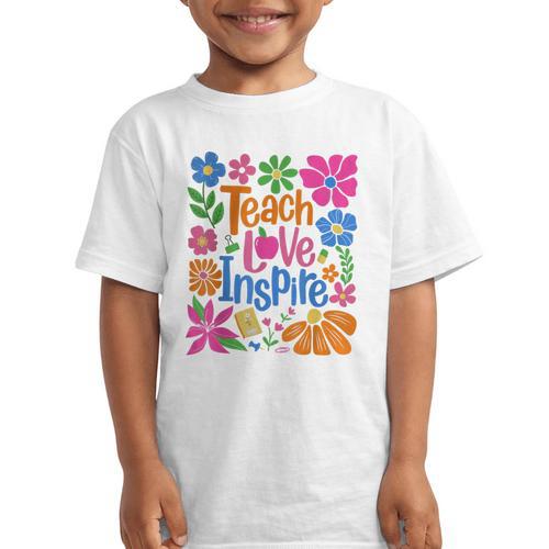 Teach Love Inspire Back To School Graphic Kid T-Shirt - Savourry