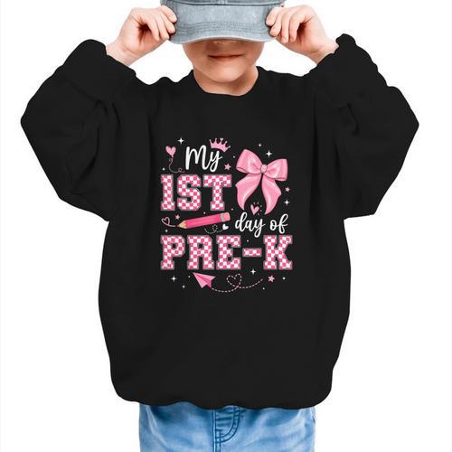 My 1st Day Of Pre-K PreK Pre K 2025 Back To School Girls Graphic Kid Sweatshirt - Savourry