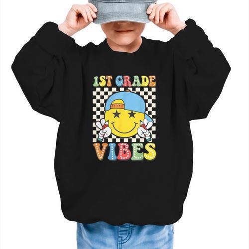 1st Grade Vibes Kids Back To School Class First Grade Boys Graphic Kid Sweatshirt - Savourry