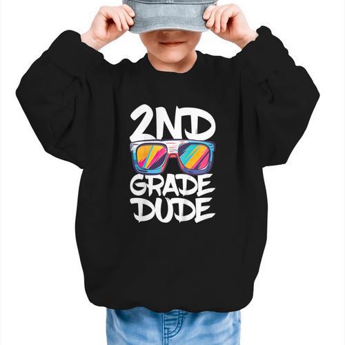 2nd Grade Dude Shirt Back To School Second Grade Boy Girl Graphic Kid Sweatshirt - Savourry