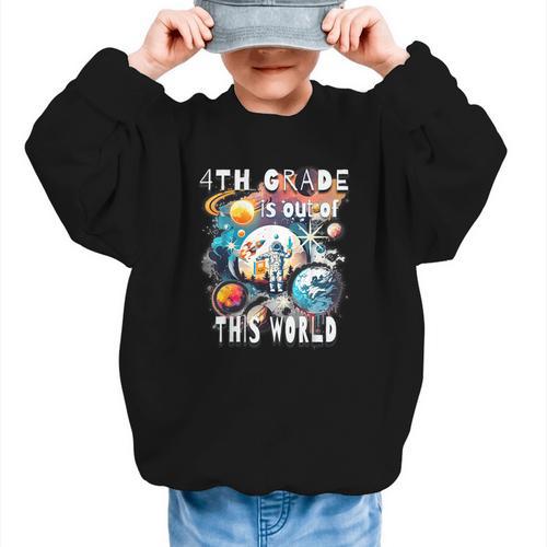 4th Grade Is Out Of This World Back To School Astronaut Graphic Kid Sweatshirt - Savourry