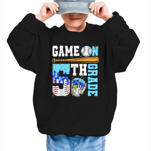 5th Grade Back To School Baseball Drip Ice Cream Game On Graphic Kid Sweatshirt - Savourry