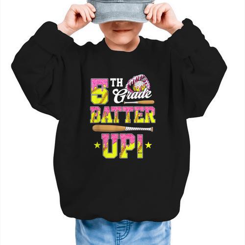 5th Grade Butter Up Softball Ice Cream Drip Back To School Graphic Kid Sweatshirt - Savourry