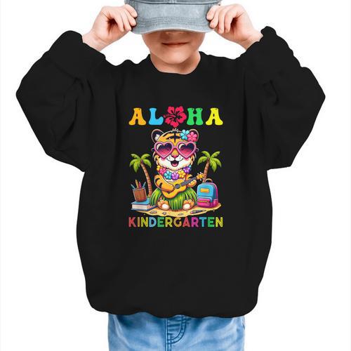 Aloha Kindergarten Tiger Hawaii Back To School Kids Girls Graphic Kid Sweatshirt - Savourry