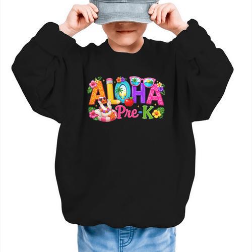 Aloha Pre-K Tropical Floral Beach Silly Goose Back To School Graphic Kid Sweatshirt - Savourry